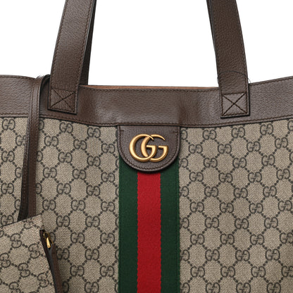 Gucci GG Supreme Monogram Web Large Ophidia Vertical Shopping Tote Brown 8 of 11