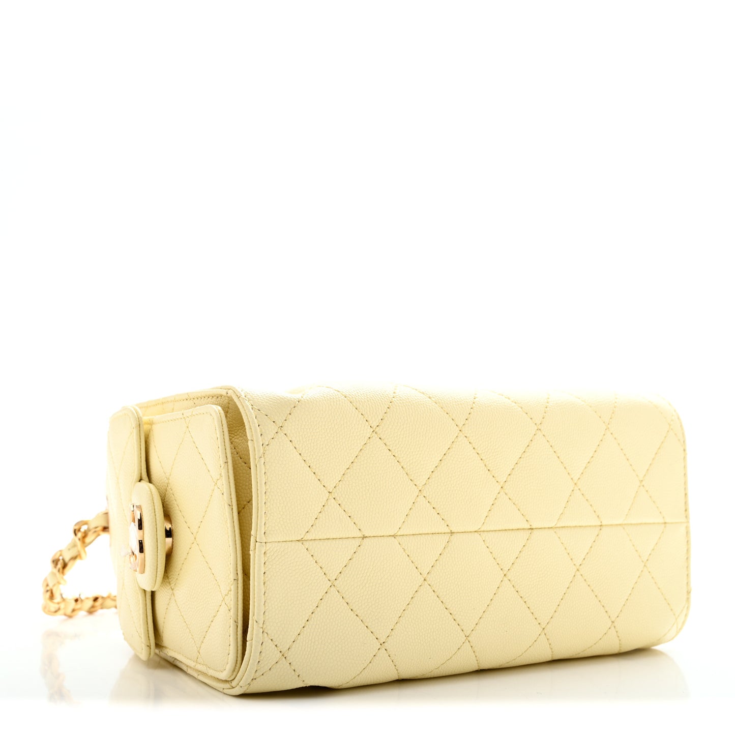 Caviar Quilted Mini Chanel 25 Handbag Light Yellow