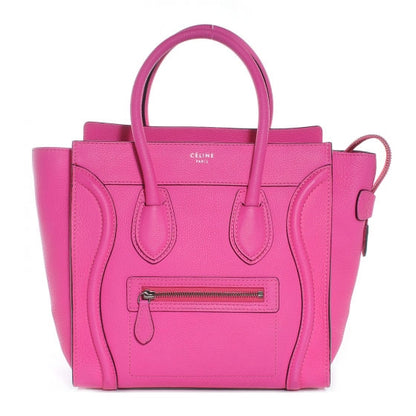 Celine Drummed Leather Micro Luggage Fluo Pink 1 of 7