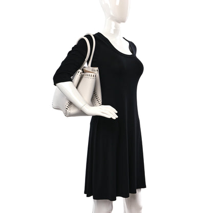 Alaia Calfskin Laser Cut Angele 20 Top Handle Bag White 2 of 13