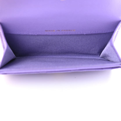 Chanel Caviar Quilted Flap Card Holder Wallet Purple 5 of 8