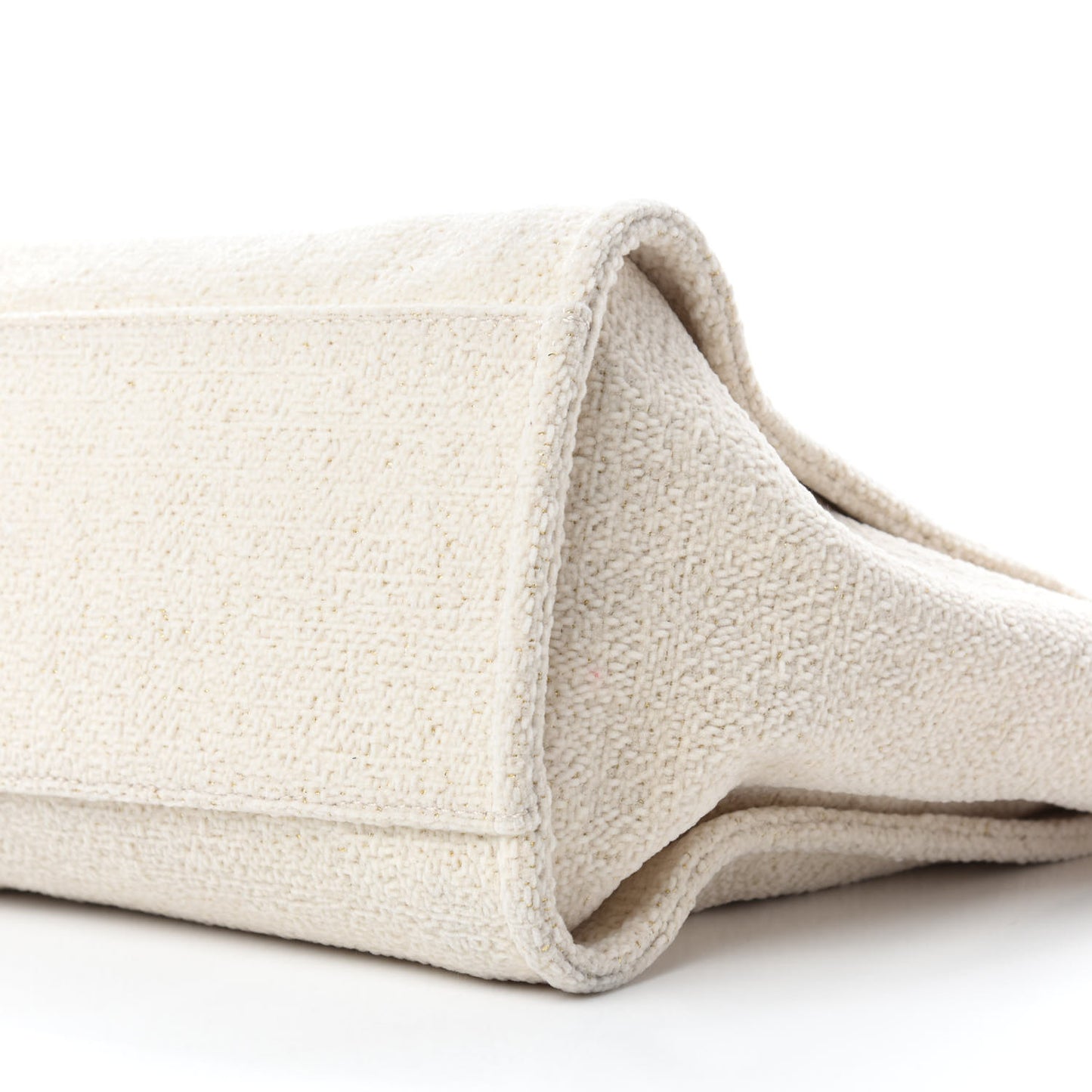 Lurex Boucle Medium Deauville Tote White