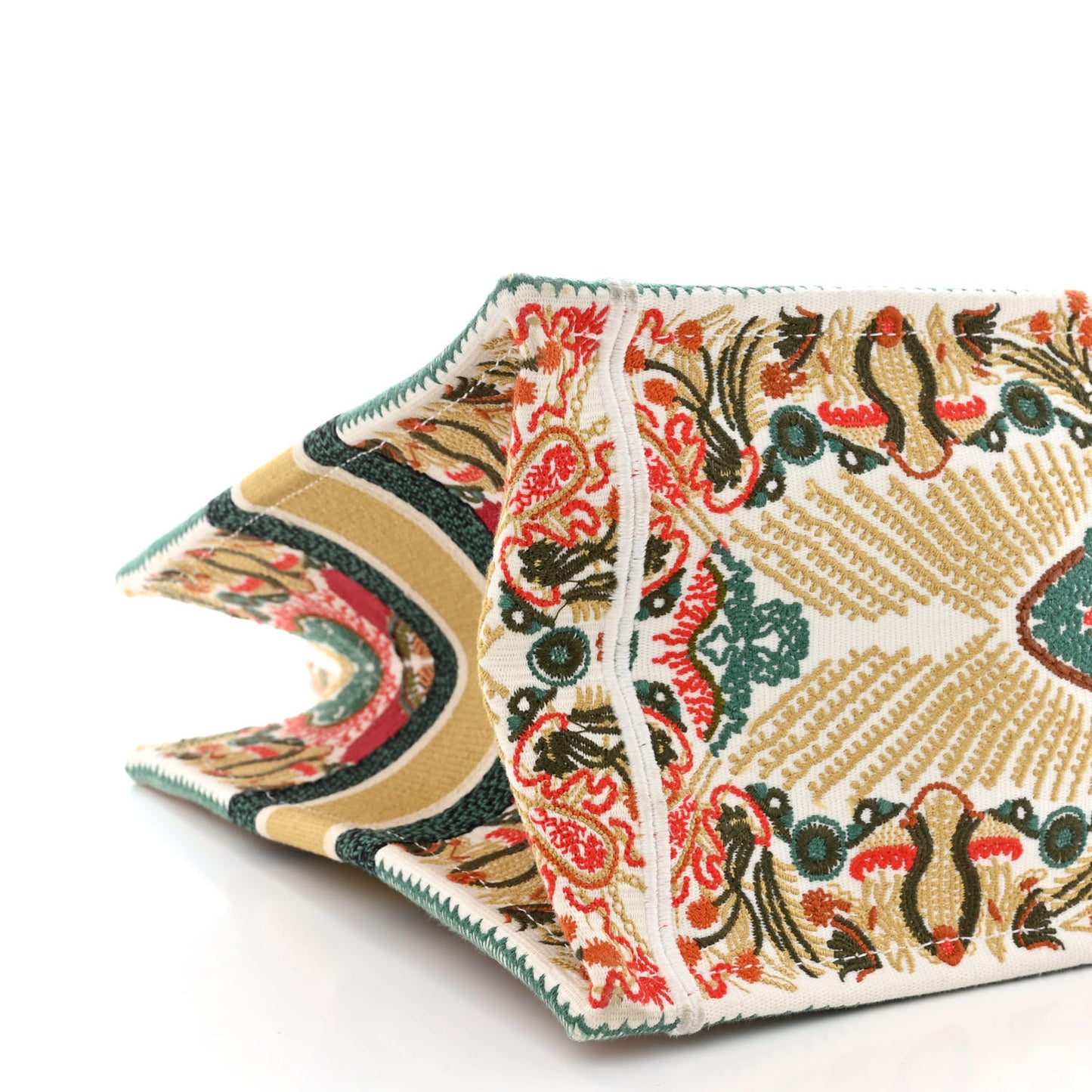 Canvas Embroidered Heart Lights Medium Book Tote Multicolor