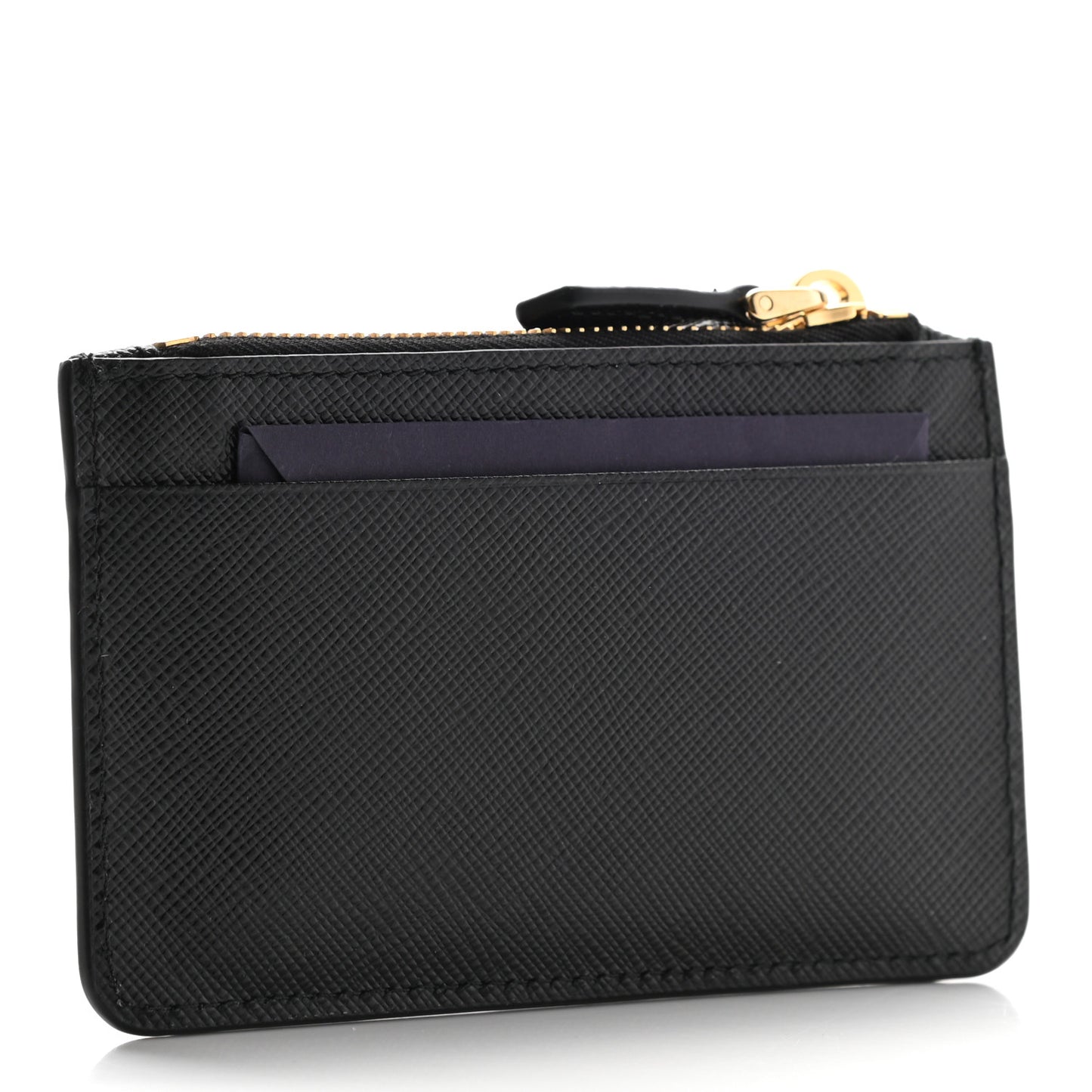 Saffiano Metal Coin Case Card Holder Black
