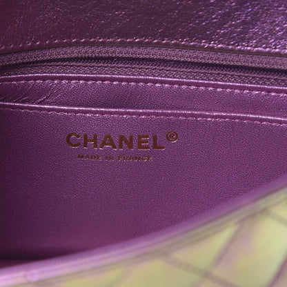 Chanel Iridescent Lambskin Quilted Mini Rectangular Flap Purple 6 of 11