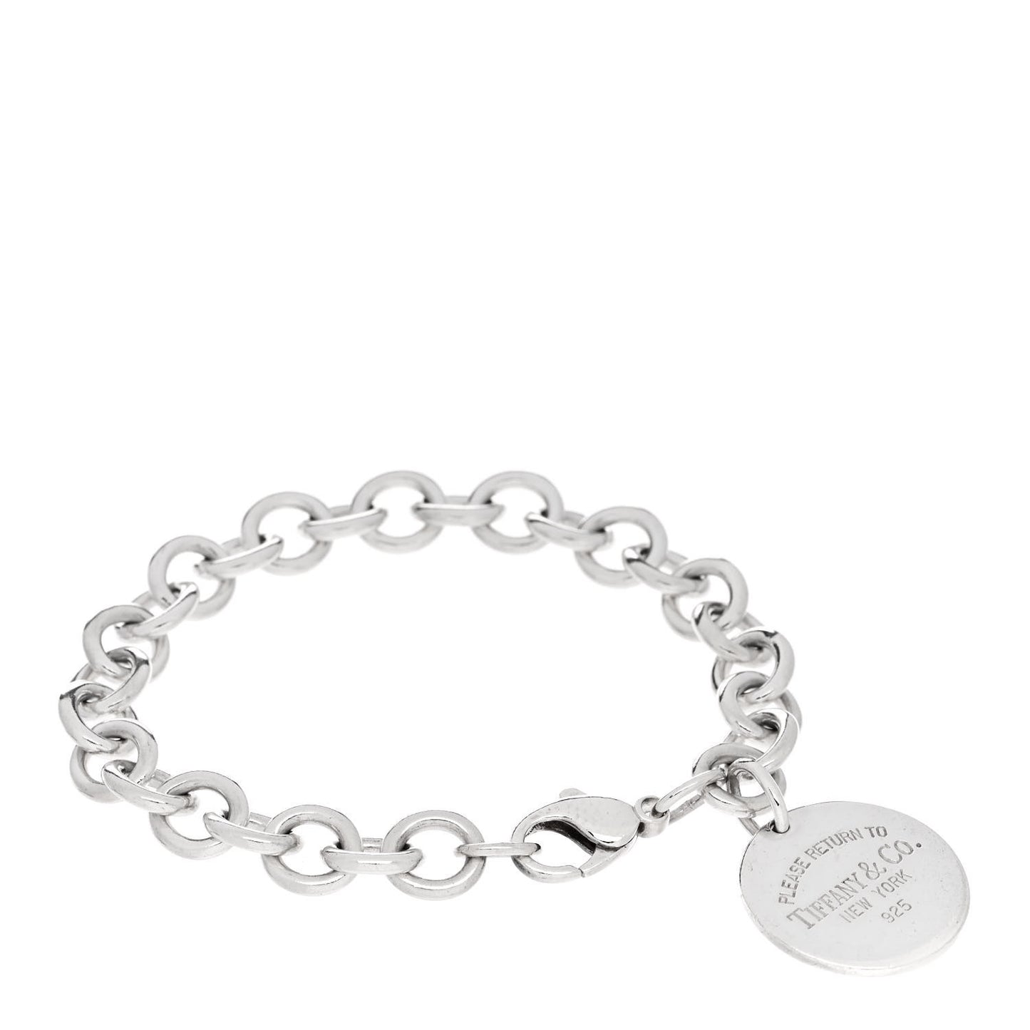 Sterling Silver Return to Tiffany Round Tag Charm Bracelet