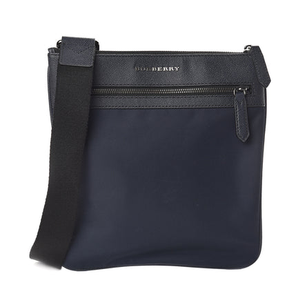 Burberry Grainy Calfskin Nylon Crossbody Bag Navy 1 of 8