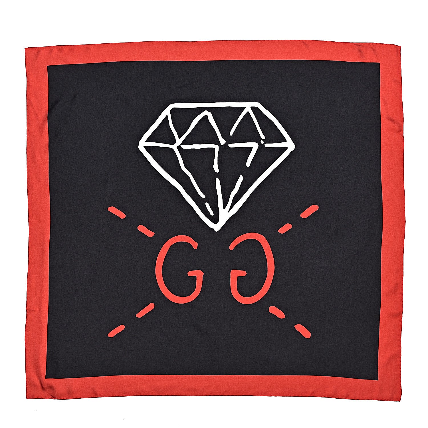 Gucci Silk GG Diamond Square Scarf Black 1 of 6