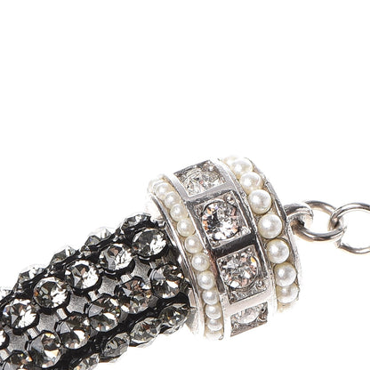Chanel Crystal CC Logo Choker Necklace Dark Grey 4 of 5