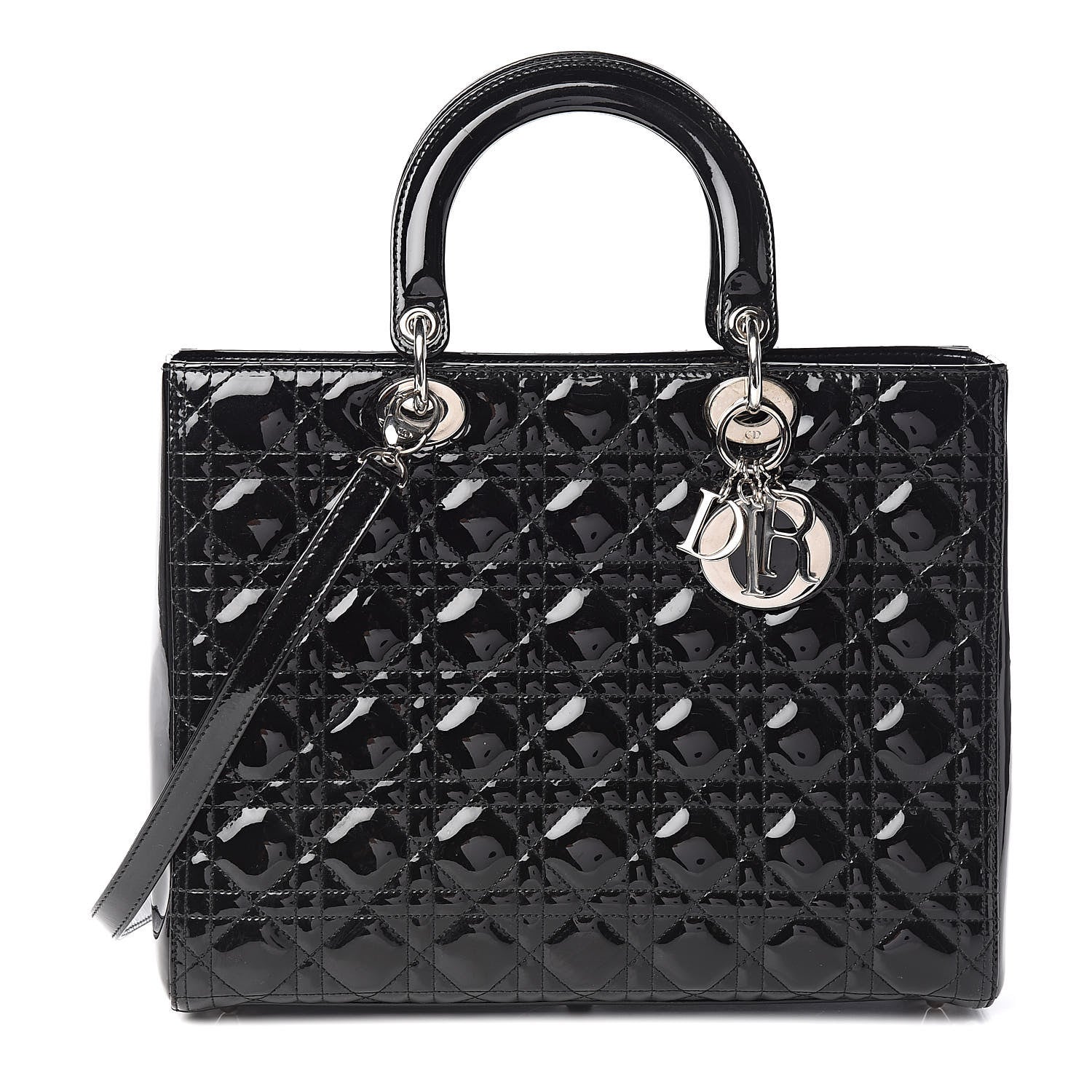 Christian Dior Patent Cannage Large Lady Dior Black 1 of 10
