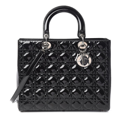Christian Dior Patent Cannage Large Lady Dior Black 1 of 10