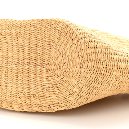 Loewe Calfskin Raffia Paulas Ibiza Small Shell Basket Tote Bag Natural Tan 9 of 9