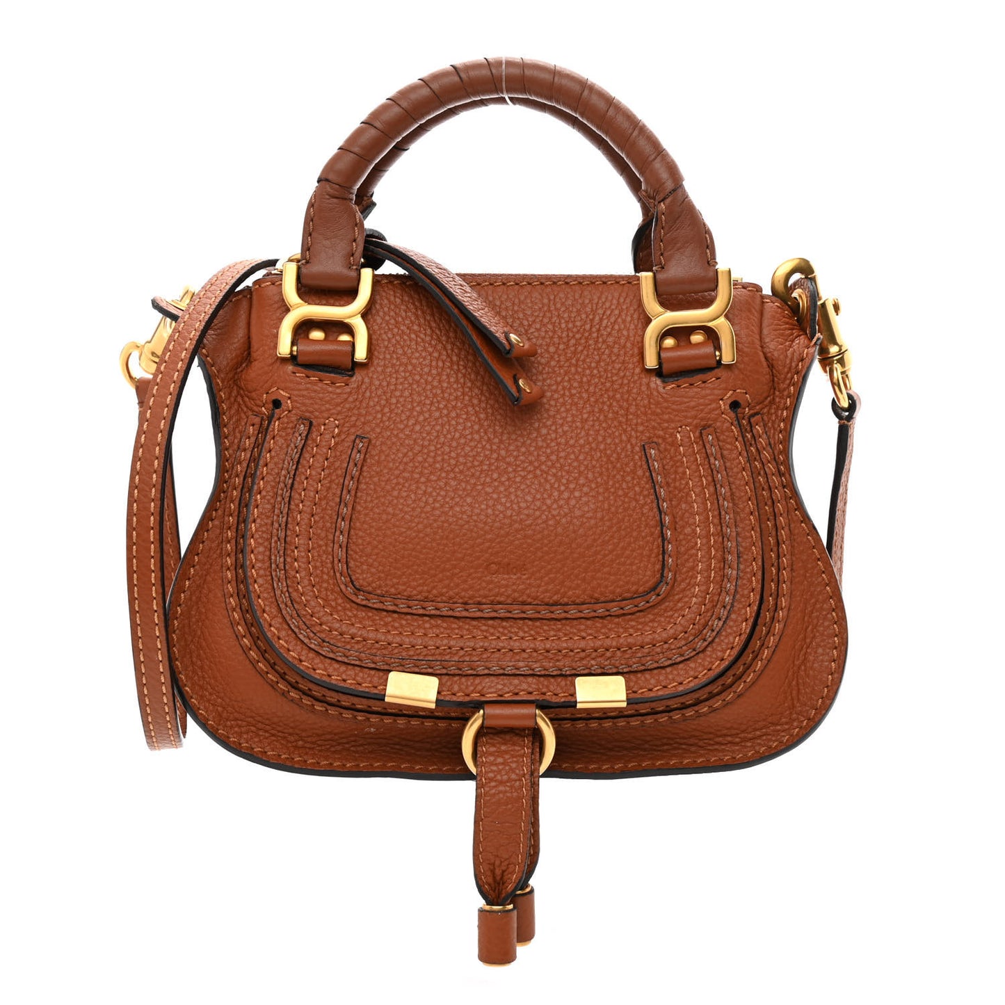 Calfskin Mini Marcie Satchel Tan