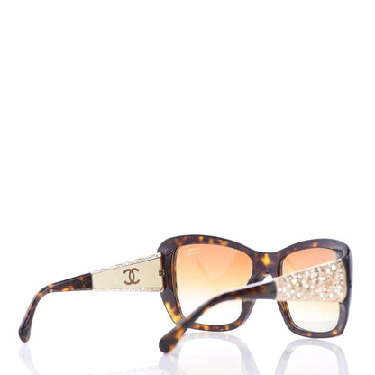 Chanel Crystal Polarized CC Square Sunglasses 5301-B Tortoise Gold 4 of 7