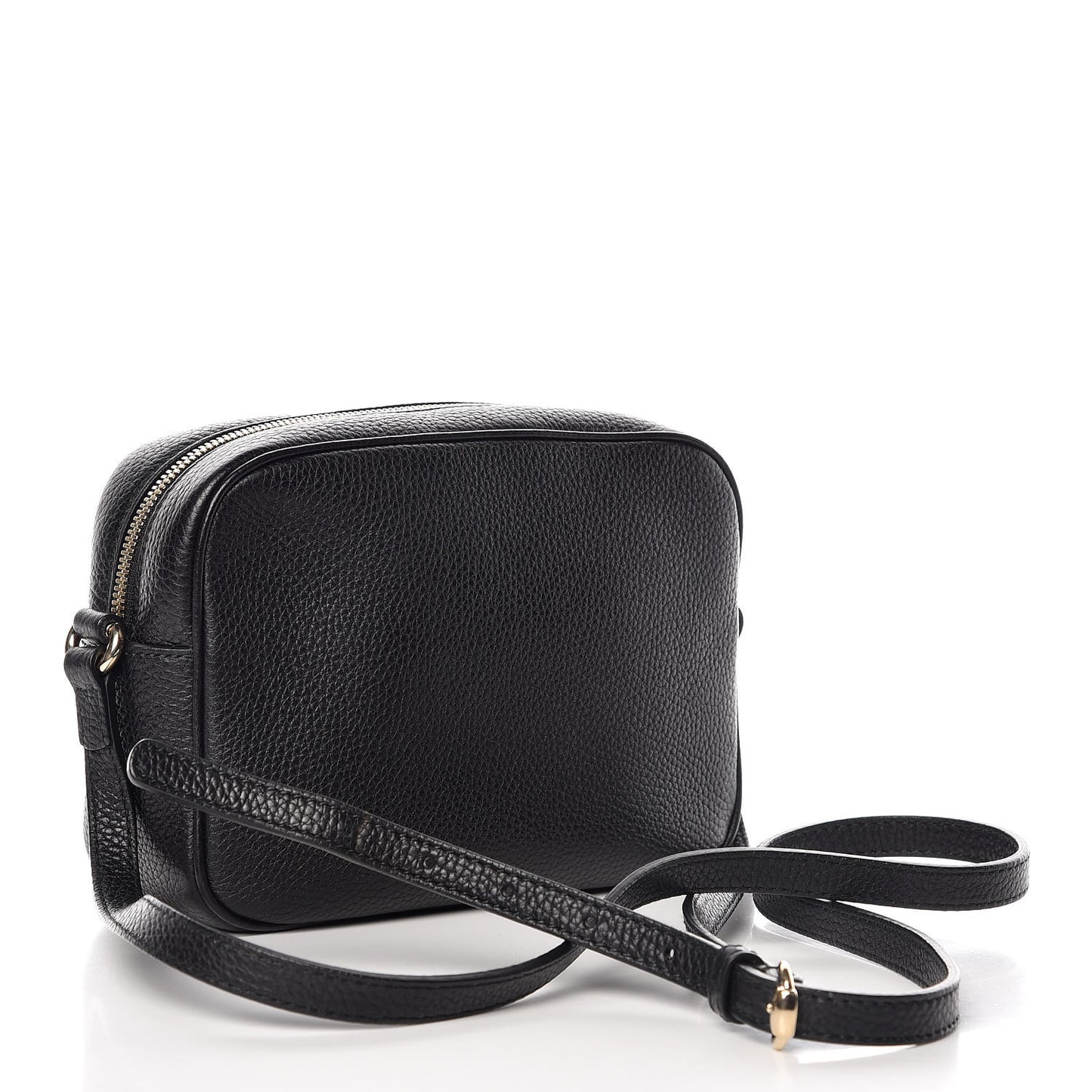 Pebbled Calfskin Small Soho Disco Bag Black