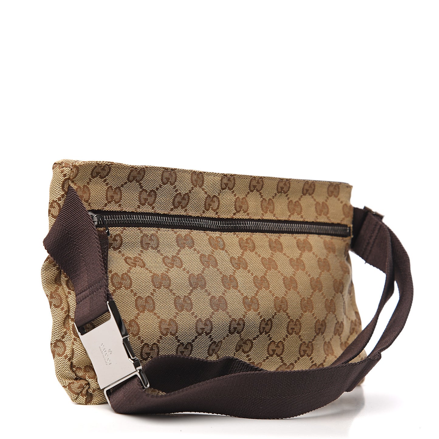 Monogram Web Belt Bag Dark Brown