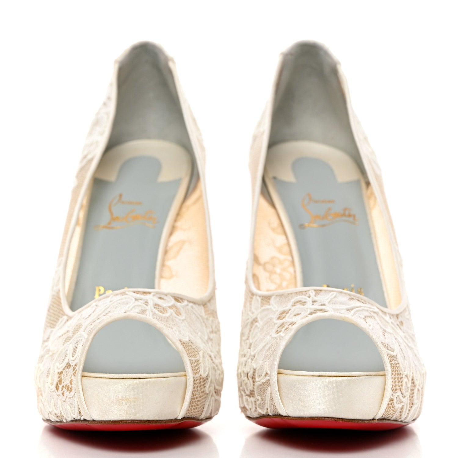 Christian Louboutin Rete Dentelle Lurex Very Lace 120 Pumps 40.5 White 2 of 8