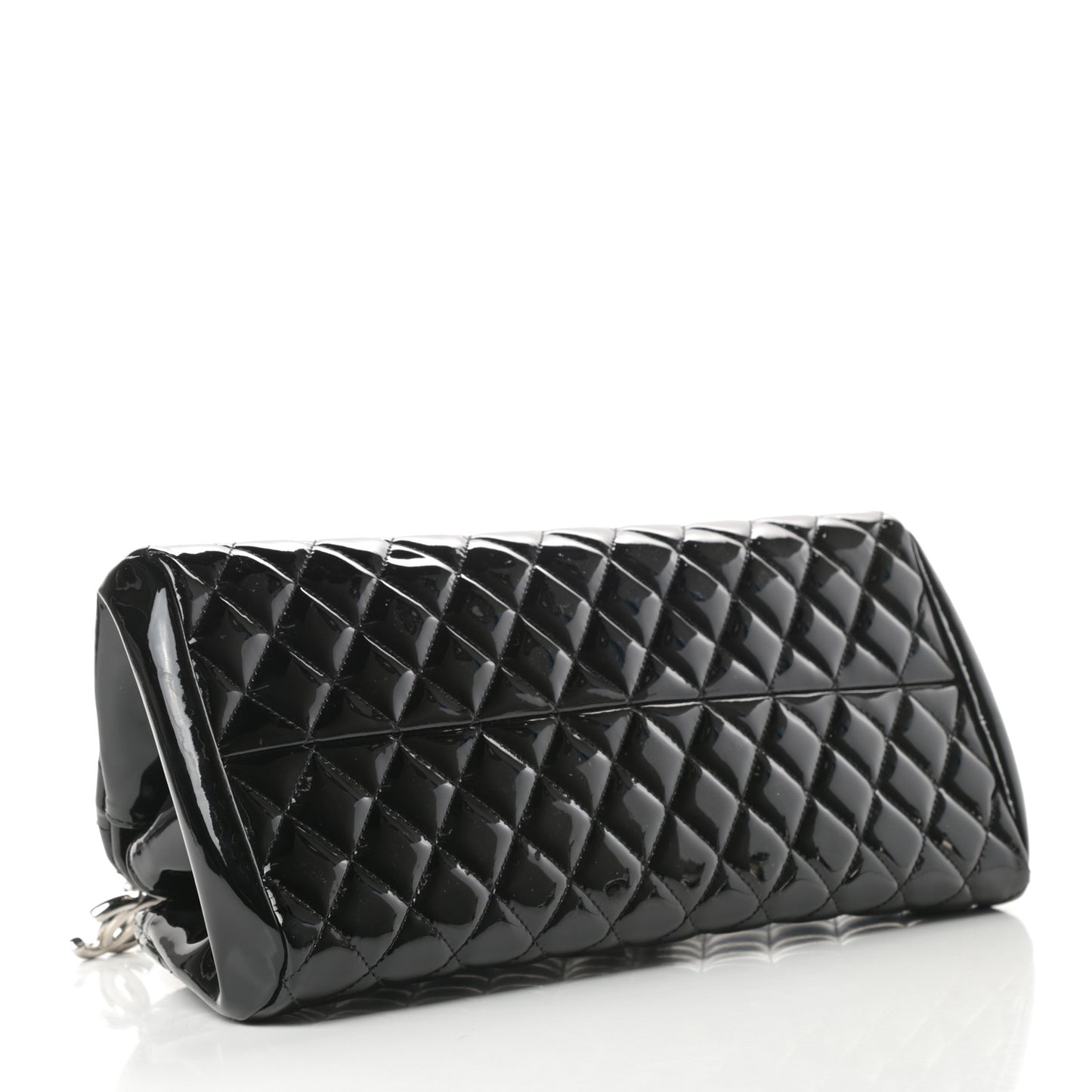 Patent Quilted Medium Just Mademoiselle Bowling Bag Black