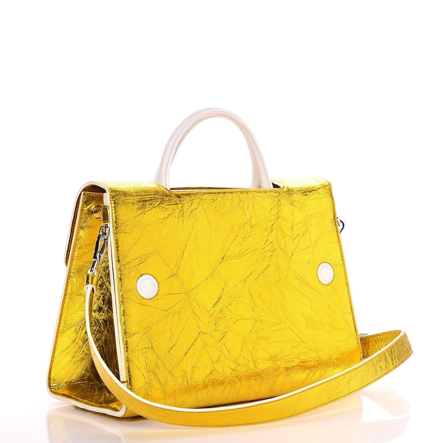 Metallic Calfskin Medium Diorever Flap Gold
