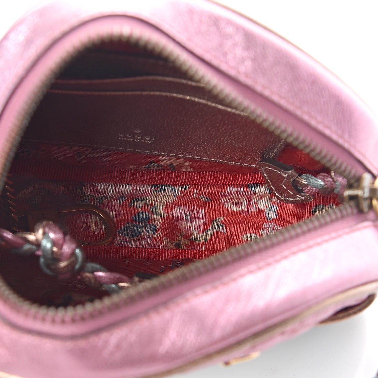 Laminated Nappa Trapuntata Mini Zumi Dome Shoulder Bag Rosa Lago Rame