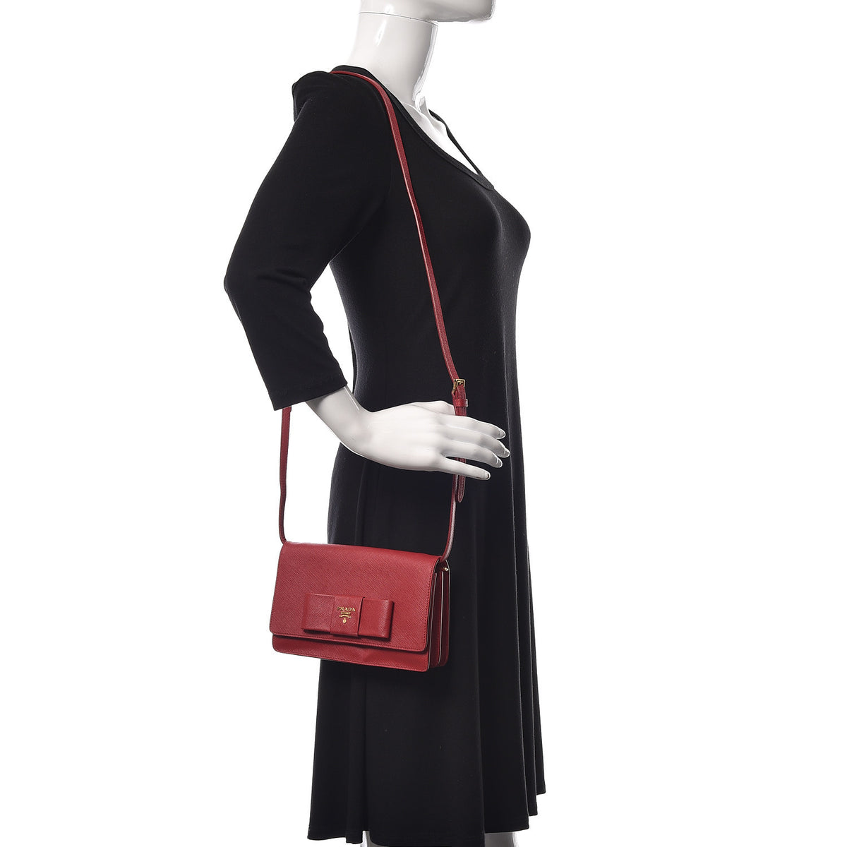 Saffiano Fiocco Bow Flap Wallet Fuoco