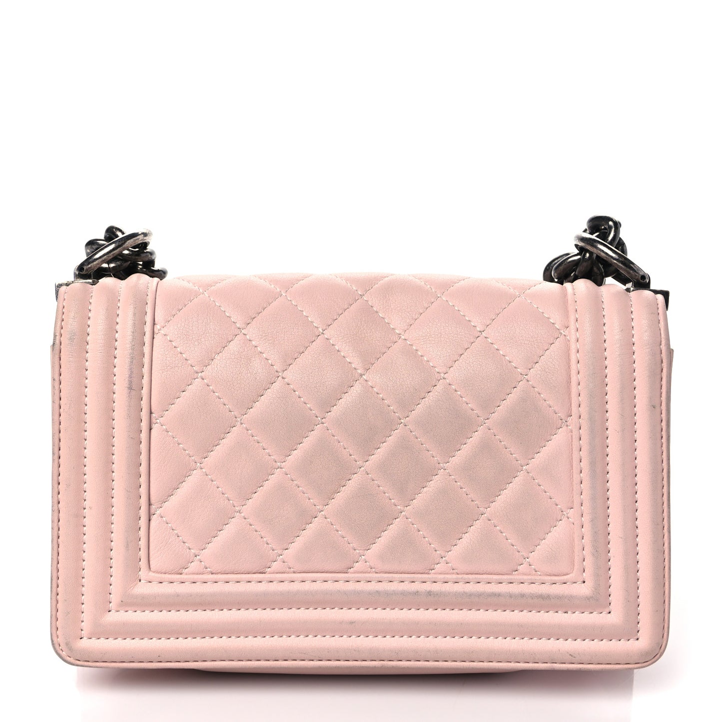 Lambskin Quilted Small Boy Flap Light Pink