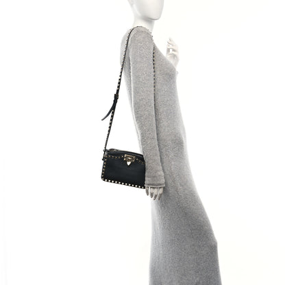 Valentino Garavani Grained Calfskin Rockstud Flip Lock Camera Crossbody Bag Black 2 of 10