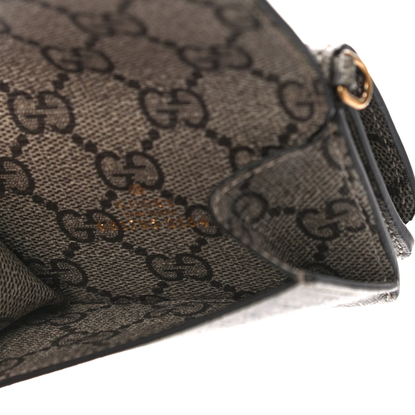 GUCCI X BALENCIAGA GG Supreme Monogram Logo Mini Cash Wallet on Chain Beige Ebony