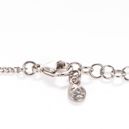 Chanel Crystal CC Pendant Necklace Silver 3 of 3