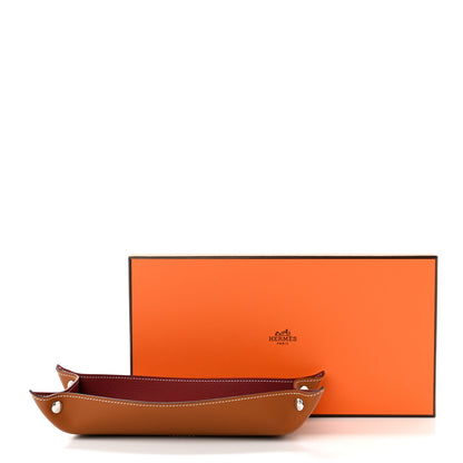 Hermes Taurillon Clemence Mises et Relances Desk Pencil Case Fauve Rouge H 7 of 7