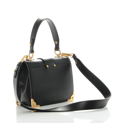 Prada City Calf Saffiano Animalier Top Handle Bag Black 3 of 6