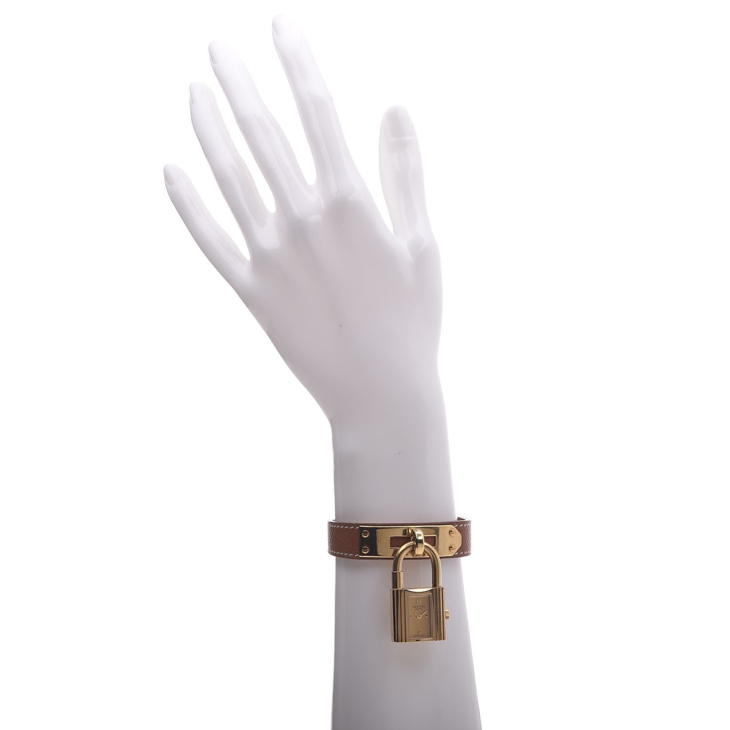 Hermes Stainless Steel Courchevel 20mm Kelly Cadena Quartz Watch Gold 2 of 6