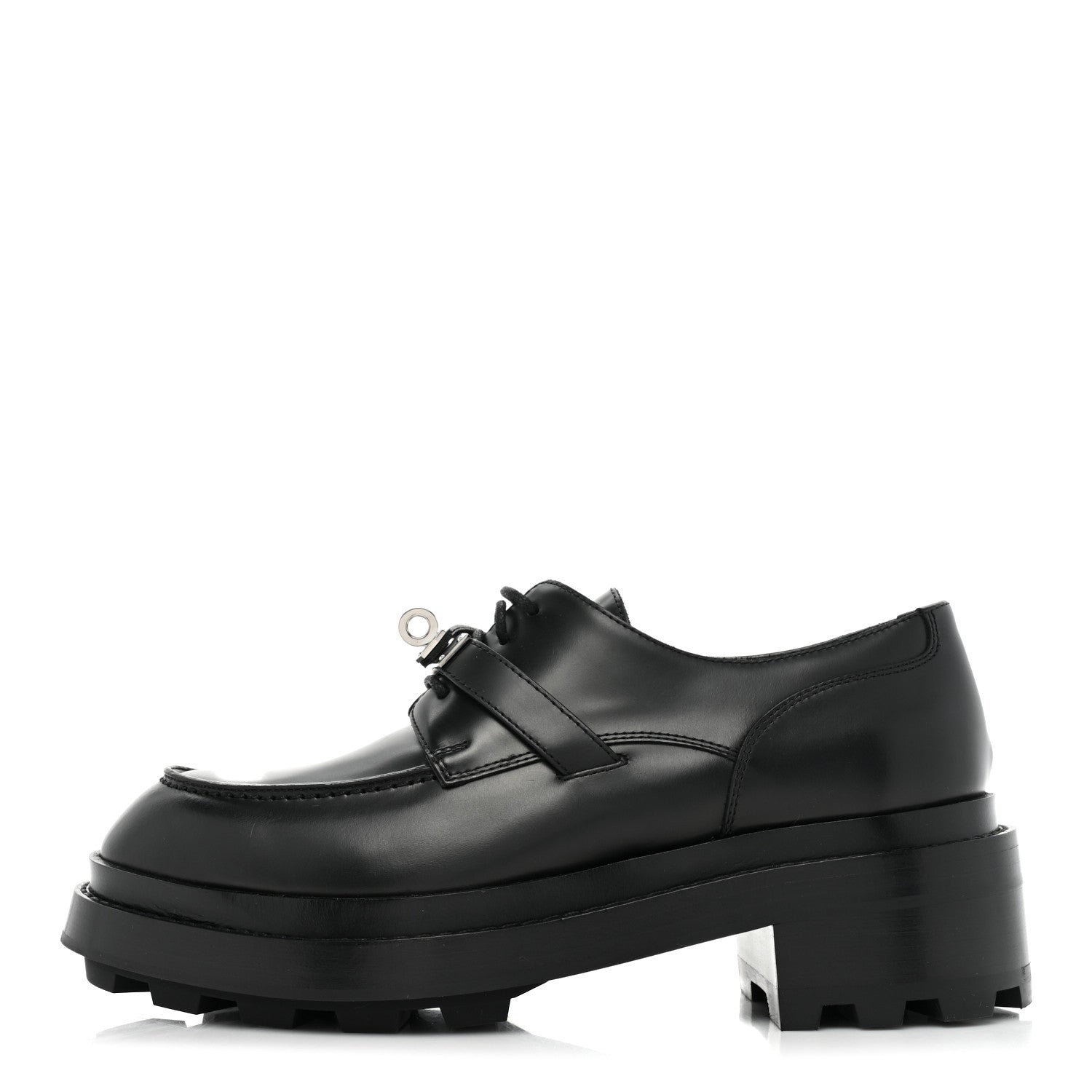 Hermes Glossed Calfskin First Oxford 37.5 Black 1 of 9