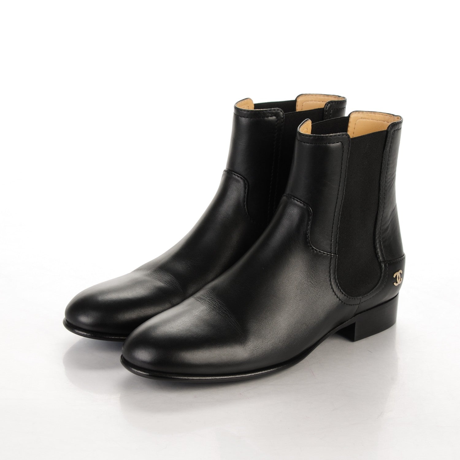 Chanel Calfskin Elastic Short Boots 38 Black 3 of 8