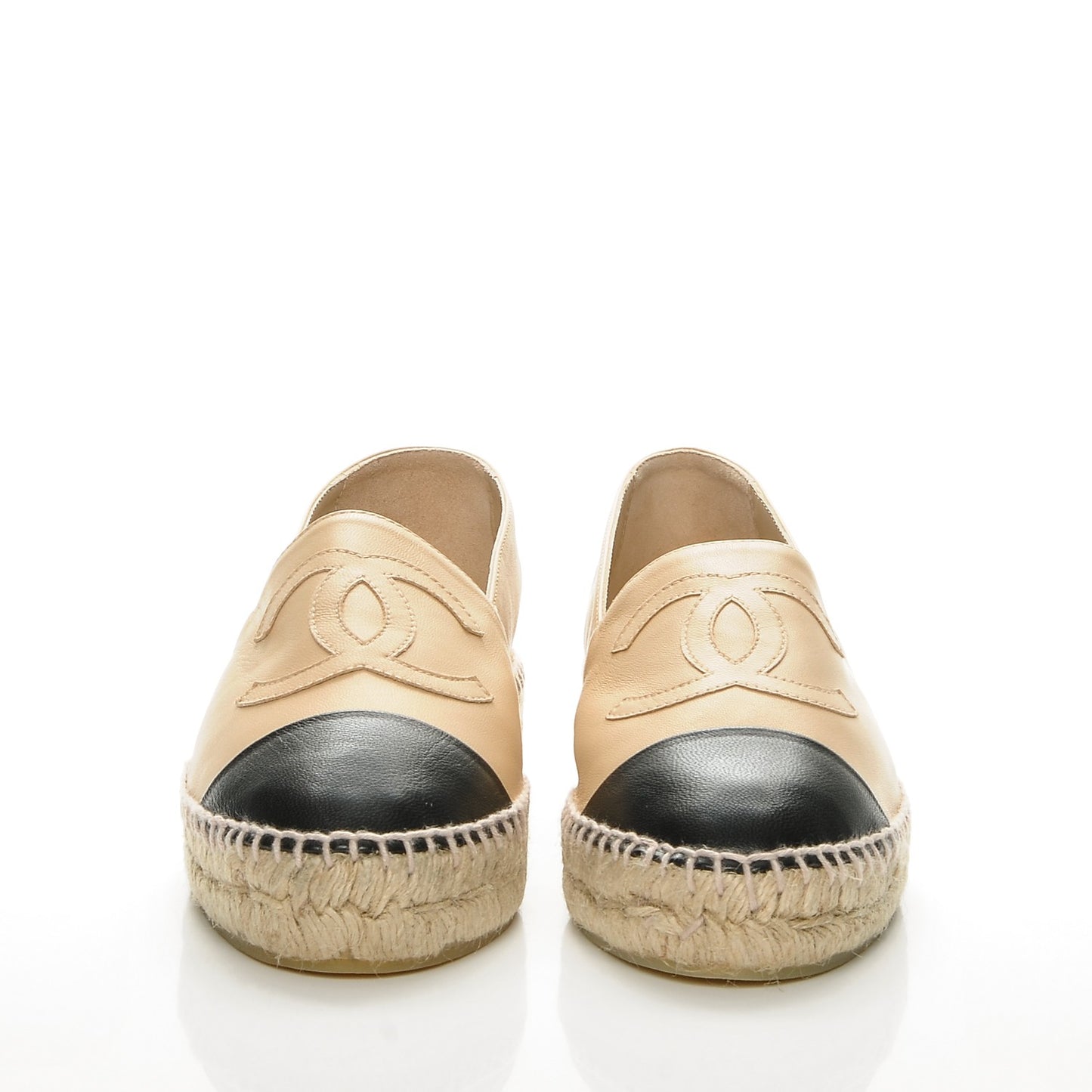 Lambskin CC Espadrilles 38 Beige Black