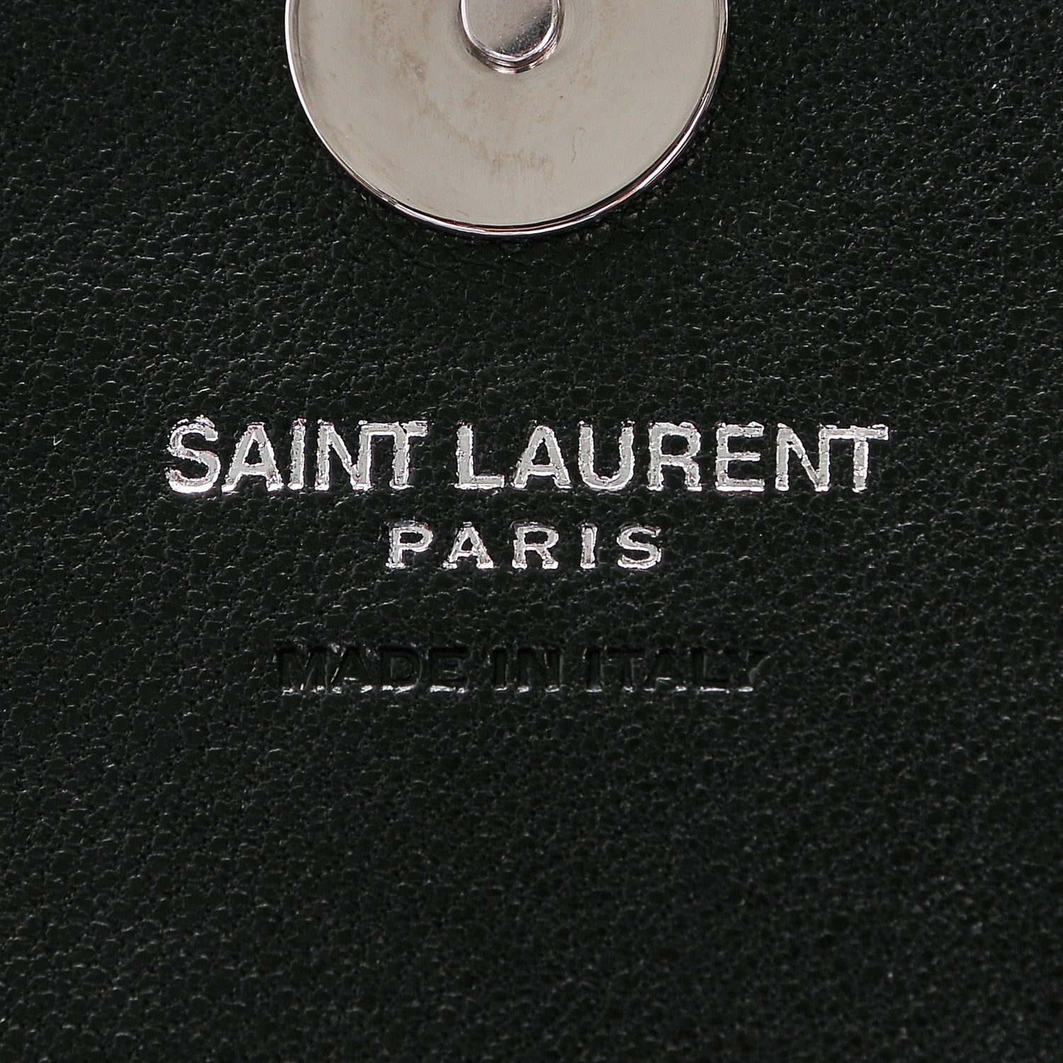 Saint Laurent Sheepskin Matelasse Chevron Monogram College Chain Wallet Black 6 of 6