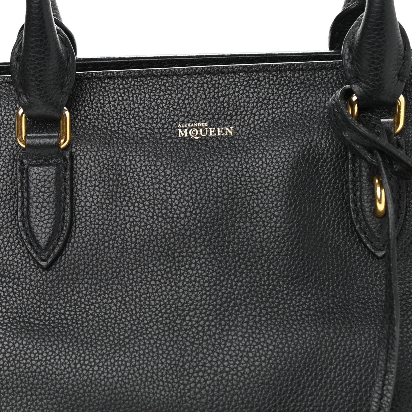 Pebbled Calfskin Large Skull Padlock Zip Around Tote Black