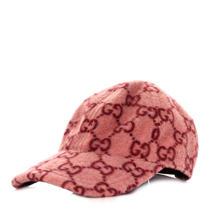 Gucci Covered Wool GG Monogram Baseball Hat S Roseate Red 1 of 8