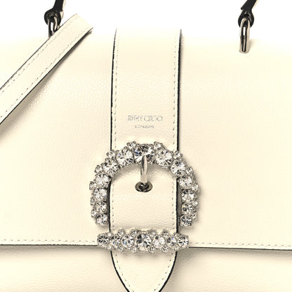 Jimmy Choo Calfskin Crystal Small Cheri Top Handle Bag Milk 7 of 11