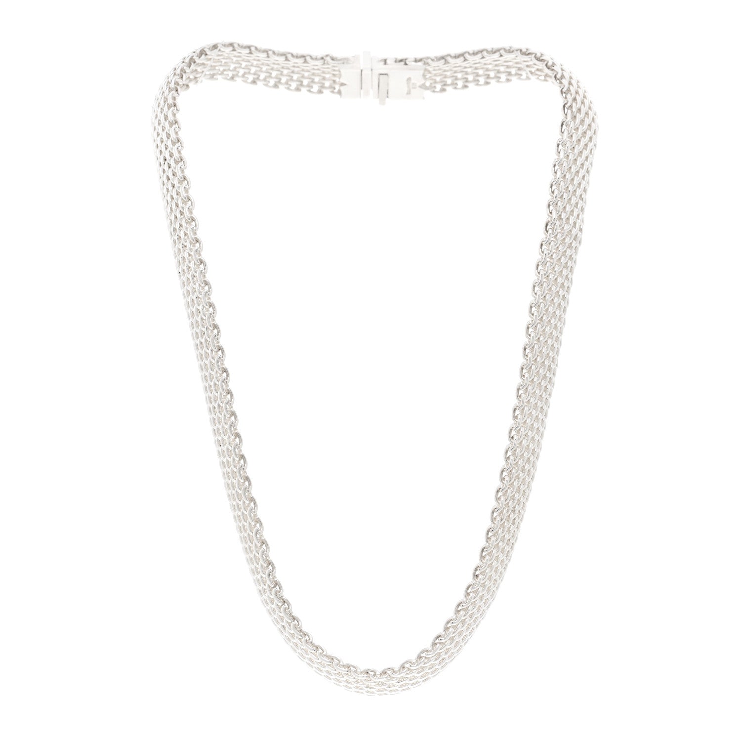 Tiffany Sterling Silver Somerset Mesh Necklace 3 of 5