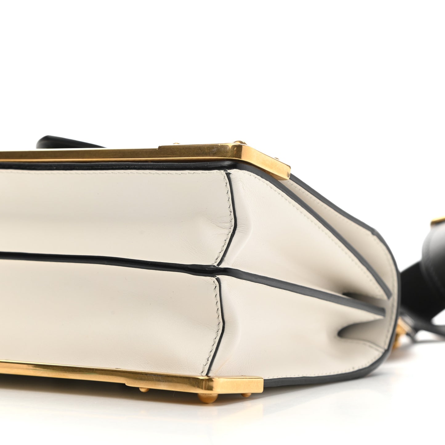 City Calfskin Saffiano Cahier Bag White Black