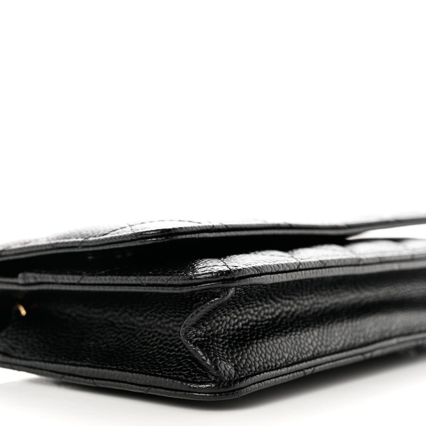 Caviar Quilted Wallet on Chain WOC Black