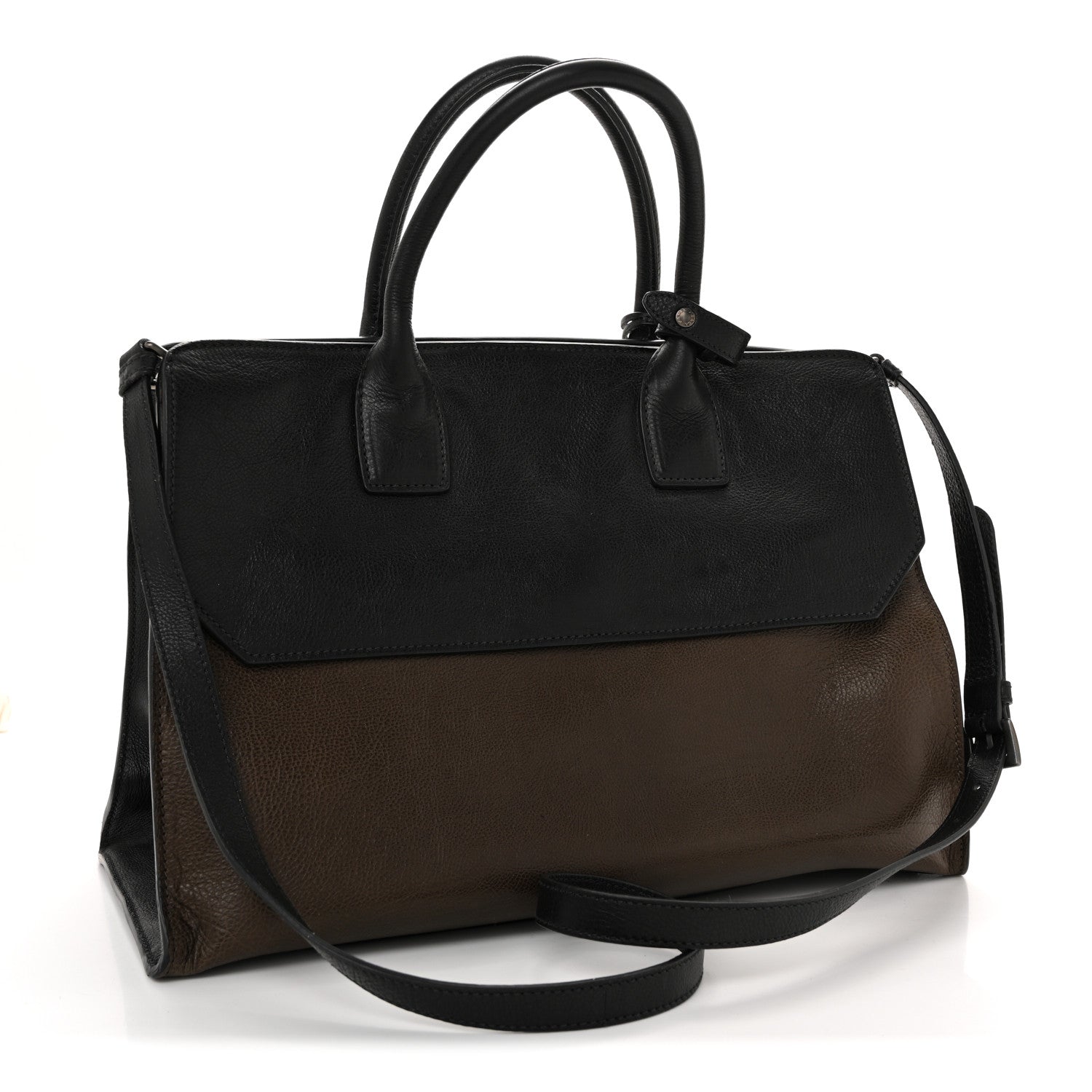 Prada Glace Calfskin Sound Tote Bag Militare Black 3 of 15