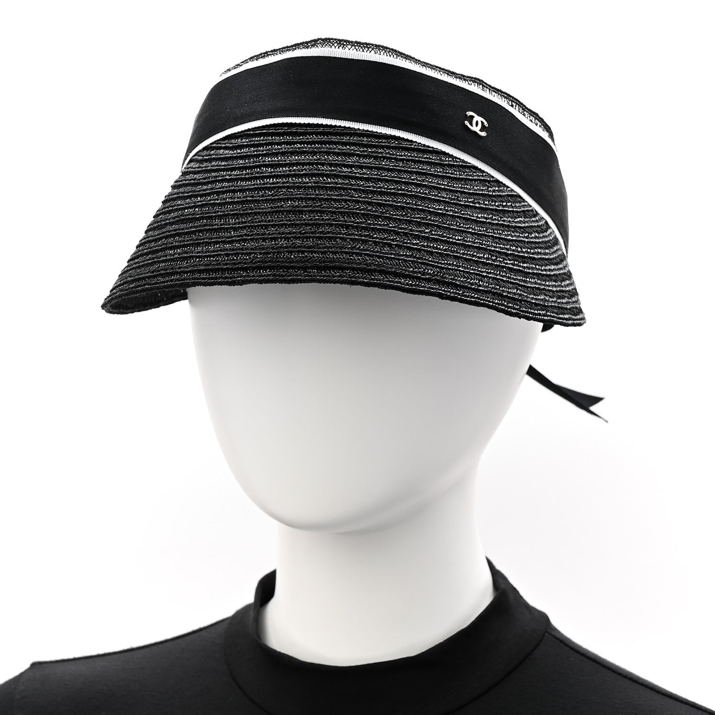Abaca Cotton Ribbon Visor M Black