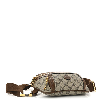 Gucci GG Supreme Monogram Textured Calfskin Retro Interlocking G Belt Bag Beige Ebony Brown Sugar 4 of 10