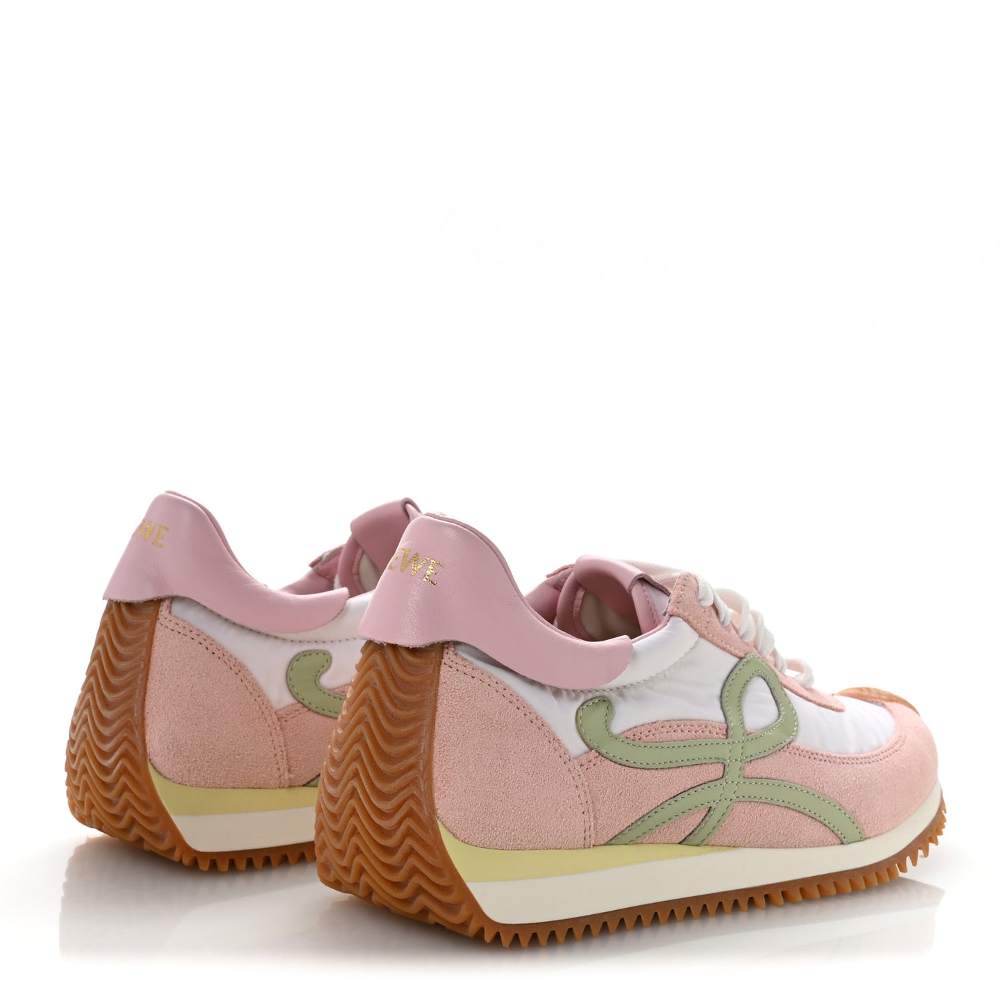 Nylon Suede Flow Runner Sneakers 38 Bonbon White