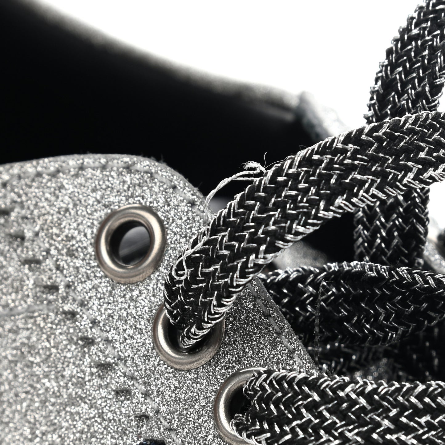 Glitter Fabric Studded Web Womens Sneakers 38 Silver