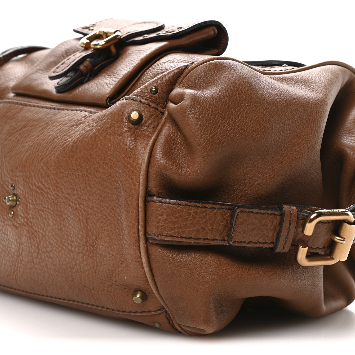 Chloe Calfskin Paddington Front Pocket Tote Muscade 1852141