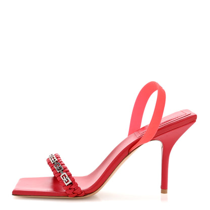 Givenchy Nappa Polyurethane G Woven Slingback 90mm Sandals 41 Dark Red 1 of 9