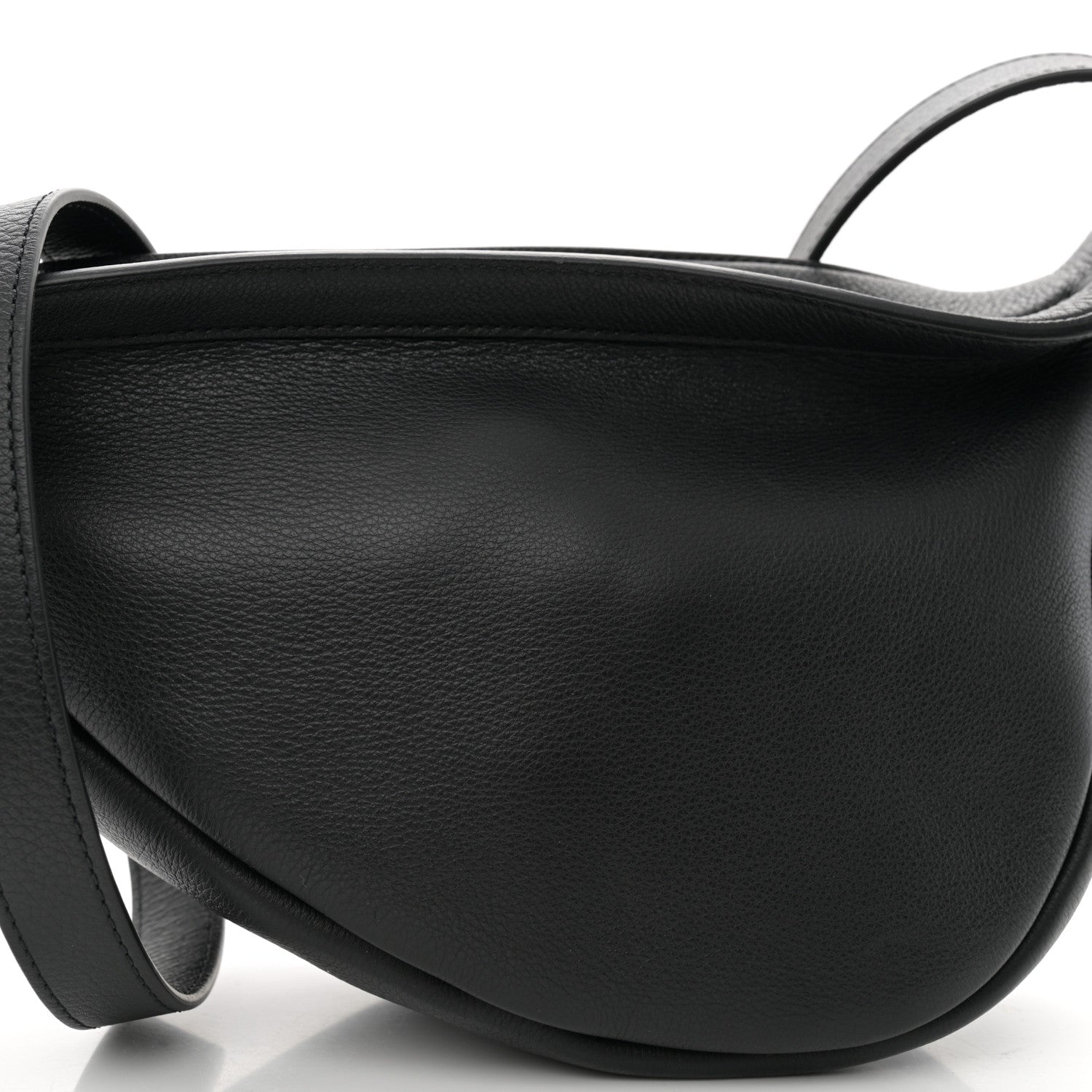 The Row Grained Calfskin Small Slouchy Banana Bag Black 9 of 10